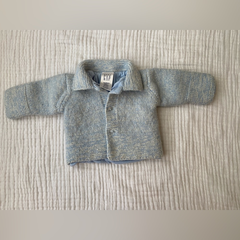 Baby Gap Blue Cardigan Wool Blend 3-6 Months